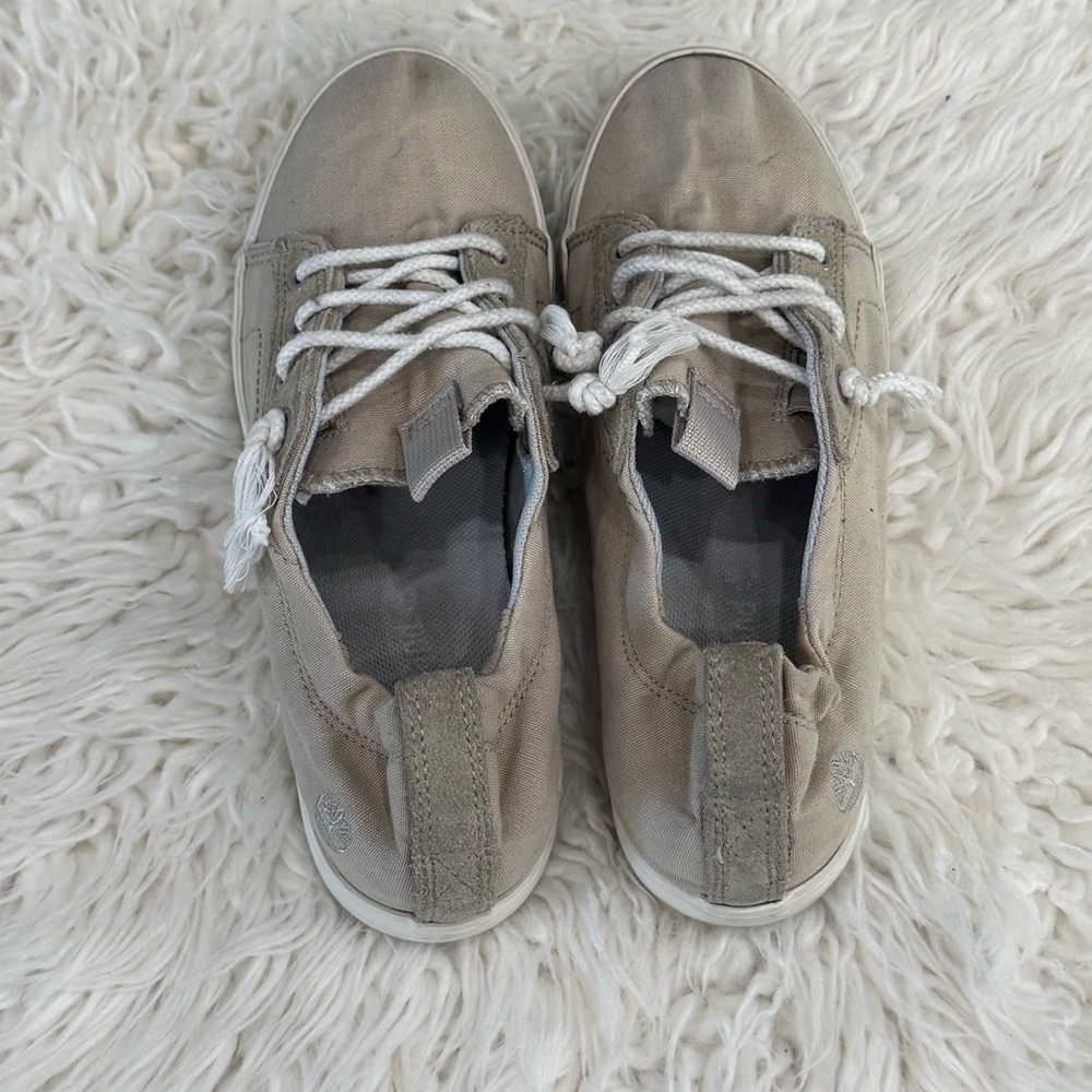 Timberland Tan and White Mid-Top Sneakers - Picture 3 of 8